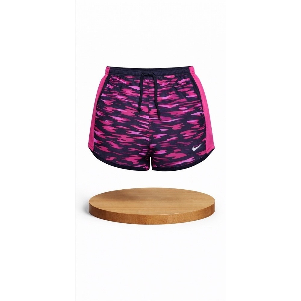 Nike Dri-FIT Women Medium Pink Purple Camo Running‎ Shorts Mesh Side Panels 365 - Picture 3 of 9